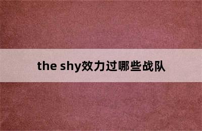 the shy效力过哪些战队